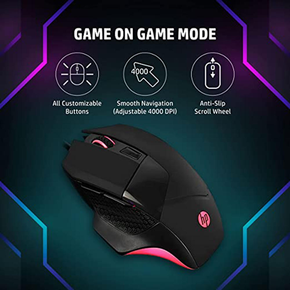 Buy HP G200 Wired Optical Gaming Mouse With Customizable Buttons (4000 ...